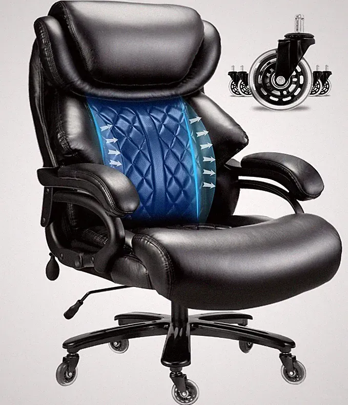 Big and Tall Office Chair 600lbs- High Back Executive Computer Chair