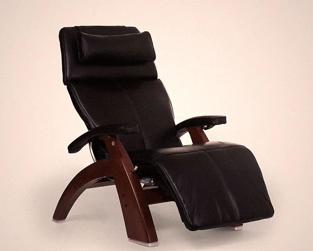 Black Premium Leather PC-600 Silhouette Human Touch Perfect Chair Recliner