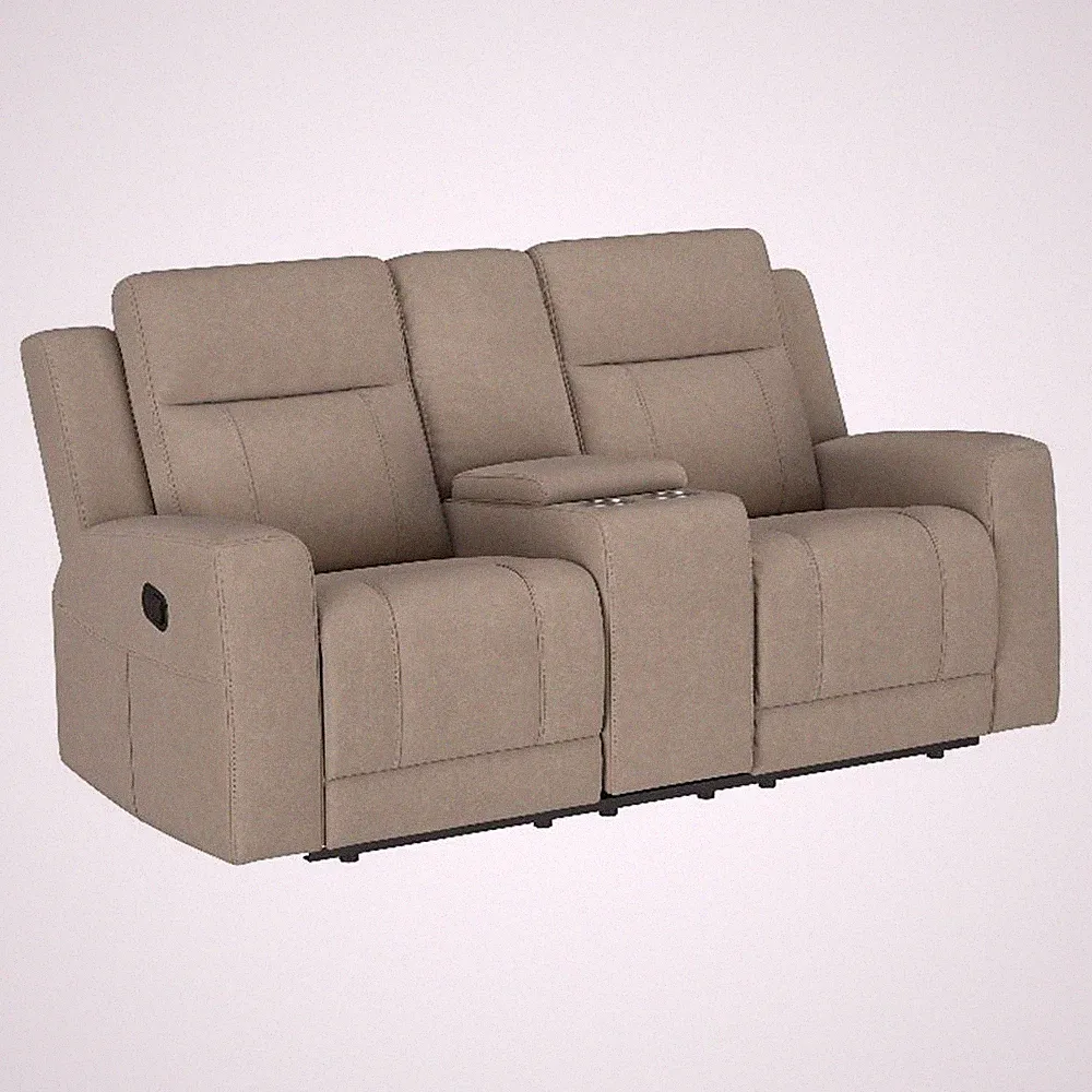 Brentwood Upholstered Motion Reclining Loveseat Taupe