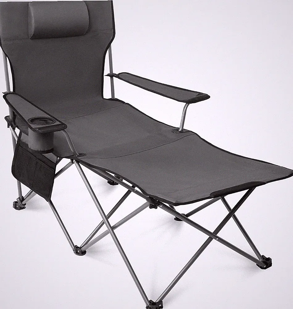 Camping Chairs for Adults - 6 Legged Beach Chair with Foot Rest, Adjustable 9...