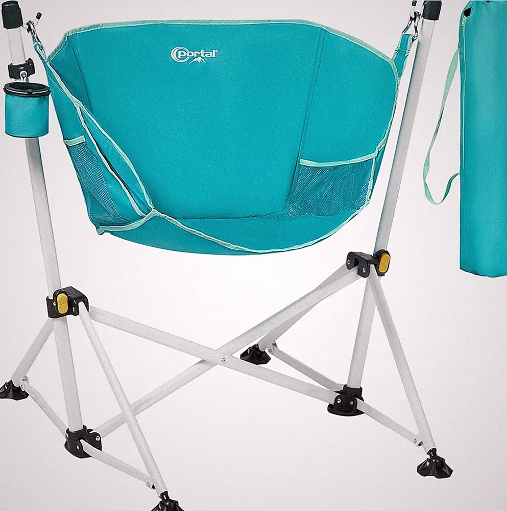 Hammock Camping Chair Folding Rocking Chair Portable Swinging Chair with Cup Hol