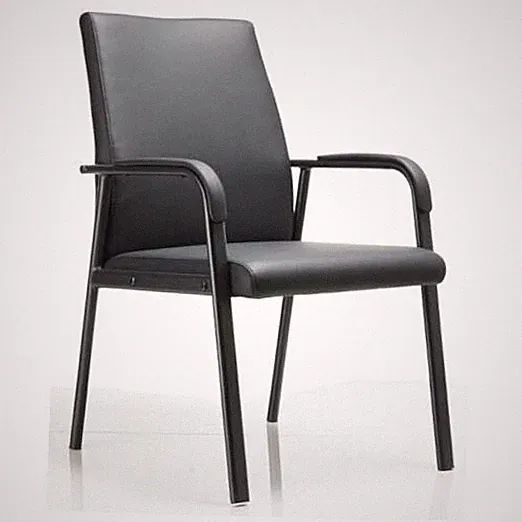 Office Guest Reception Chair 600 lbs Capacity Leather Conference 1 PACK Black