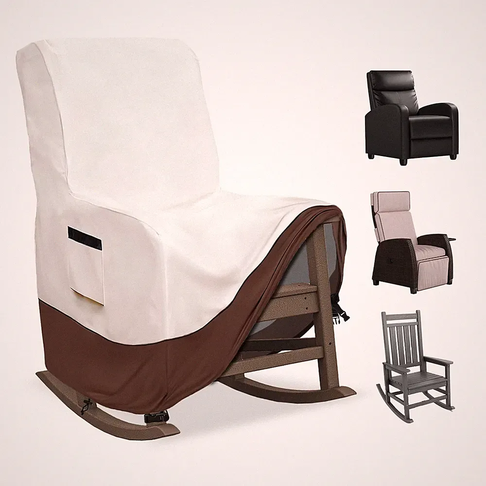 Outdoor Rocking Chair Covers, 600D Heavy Duty Waterproof Patio Recliner Chair...